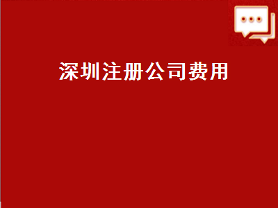 深圳注冊(cè)公司費(fèi)用（深圳注冊(cè)公司費(fèi)用多少錢(qián)）